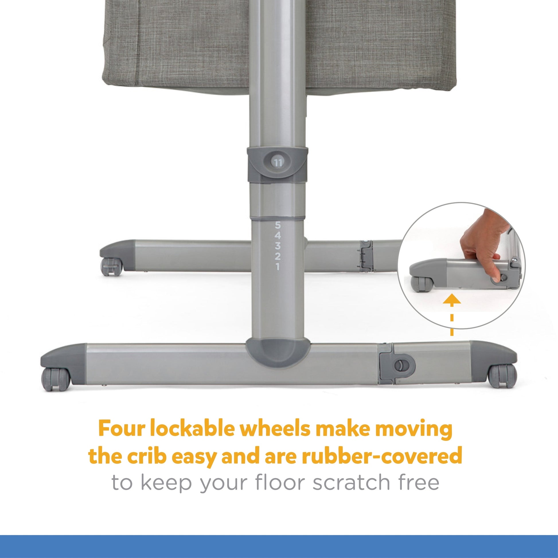Joie Roomie Glide Bassinet || Fashion-Foggy Grey || Birth+ to 9months