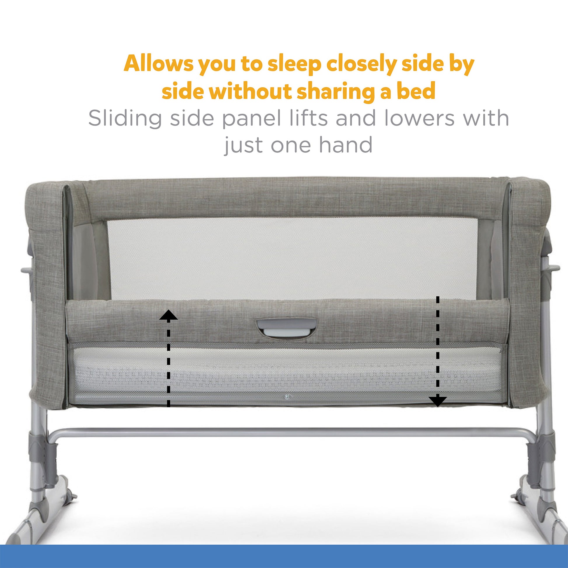 Joie Roomie Glide Bassinet || Fashion-Foggy Grey || Birth+ to 9months
