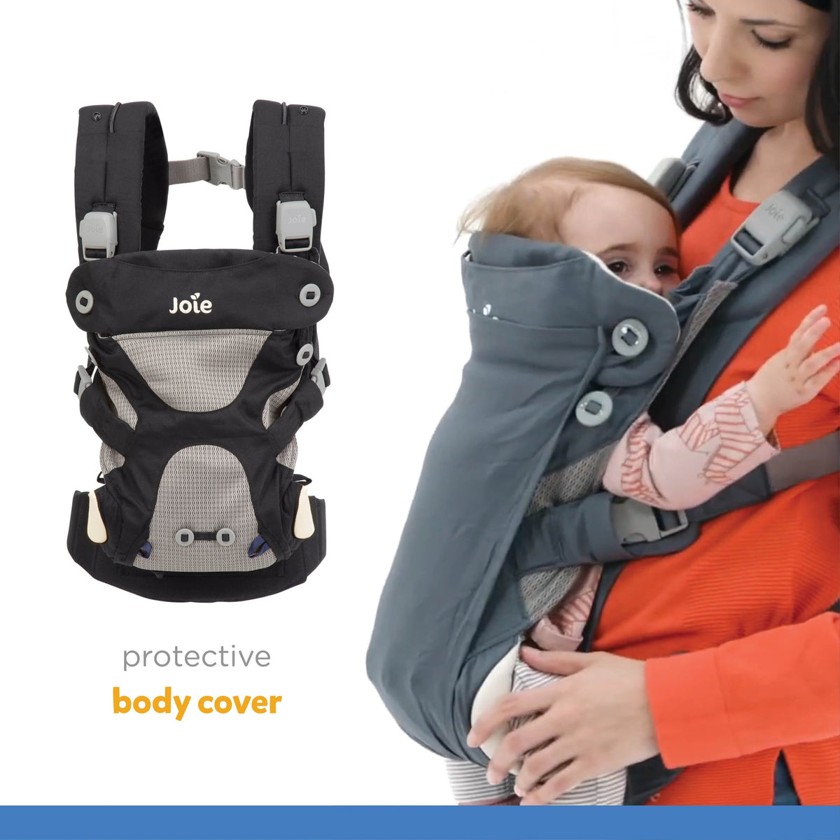 Joie Savvy Black Baby Carrier || Fashion- Black Papper || Birth+ to 48months || Distress Box