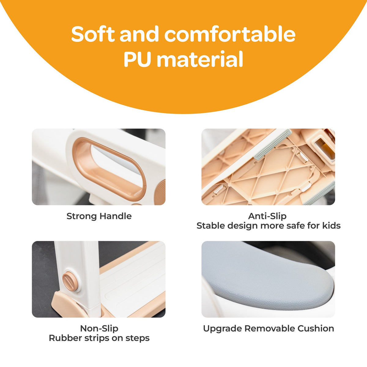 Moon Step Stool Potty Trainer Seat Potty Training White and gold 18 to 36 Months