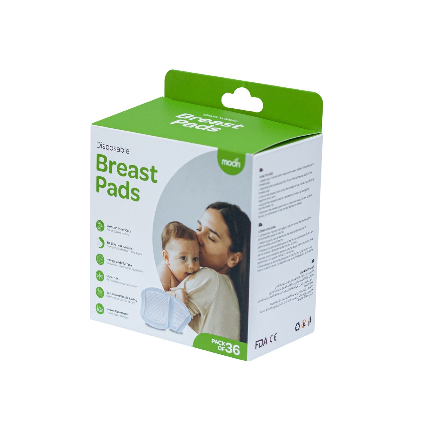 Moon Disposable Breast Pads Maternity Accessories White Adult - Open Box