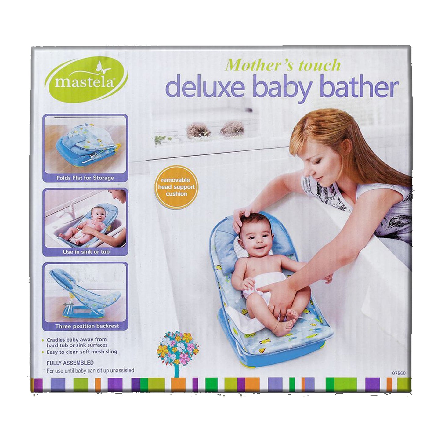 Mastela Deluxe Baby Bather || Fashion-Blue || Birth+ to 12months - Toys4All.in