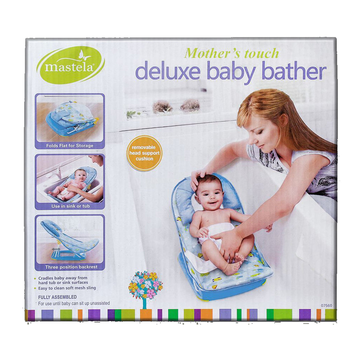 Mastela Deluxe Baby Bather || Fashion-Blue || Birth+ to 12months - Toys4All.in