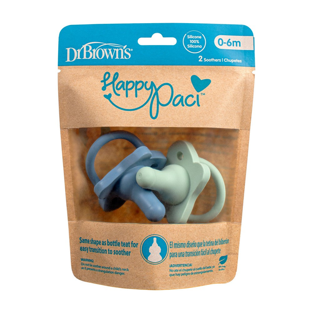 Dr.Brown's Happy Paci Silicone One-Piece Soother (Birth to 6 Months) - Open Box
