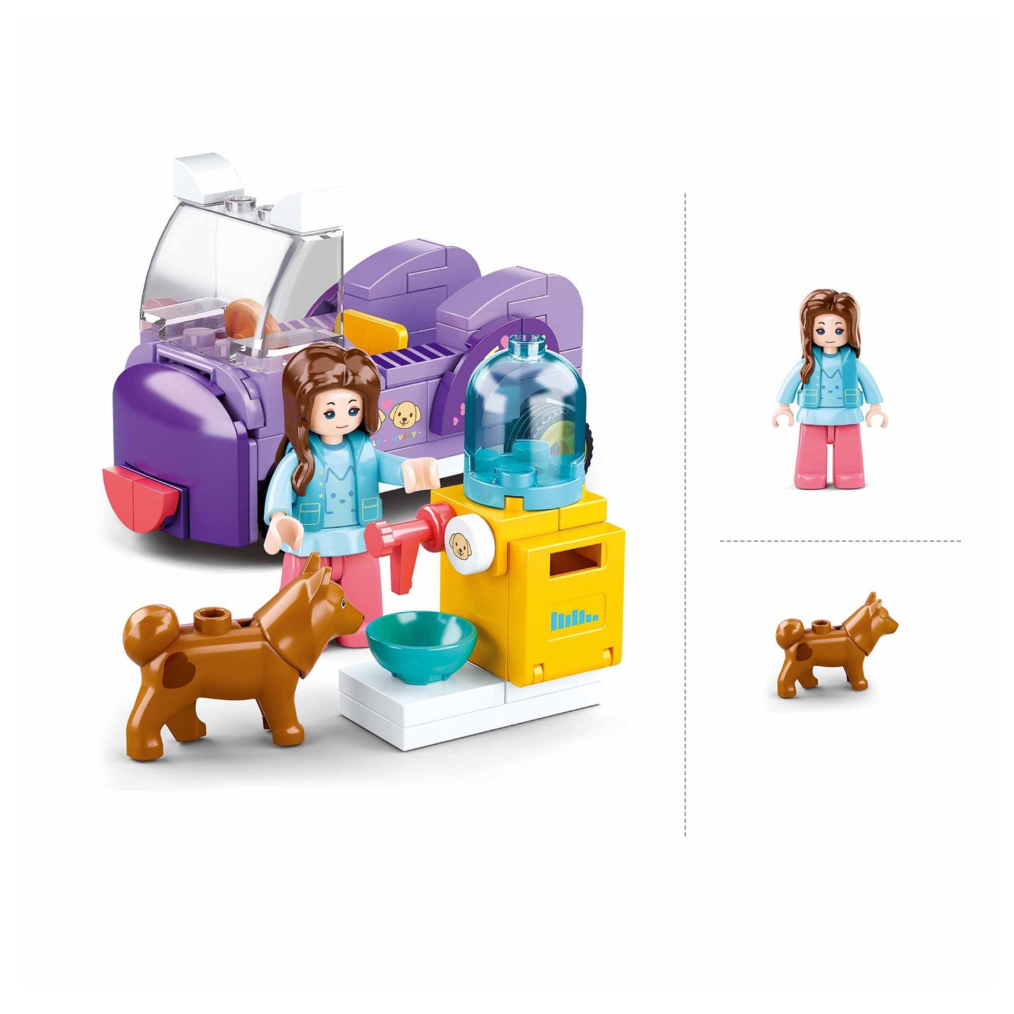 Playzu By Sluban Girls Dream Dog Feeding Area Building Blocks Toys || 6years++