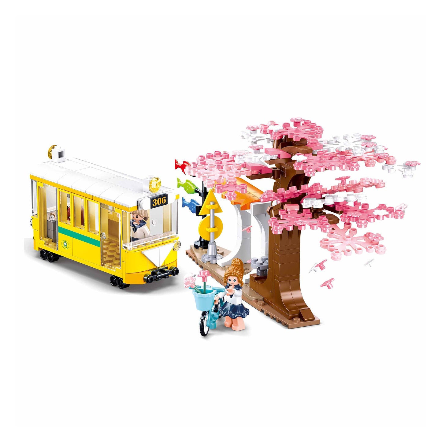 Playzu By Sluban Happy Diary Downtown Tram Building Blocks Toys || 6years++