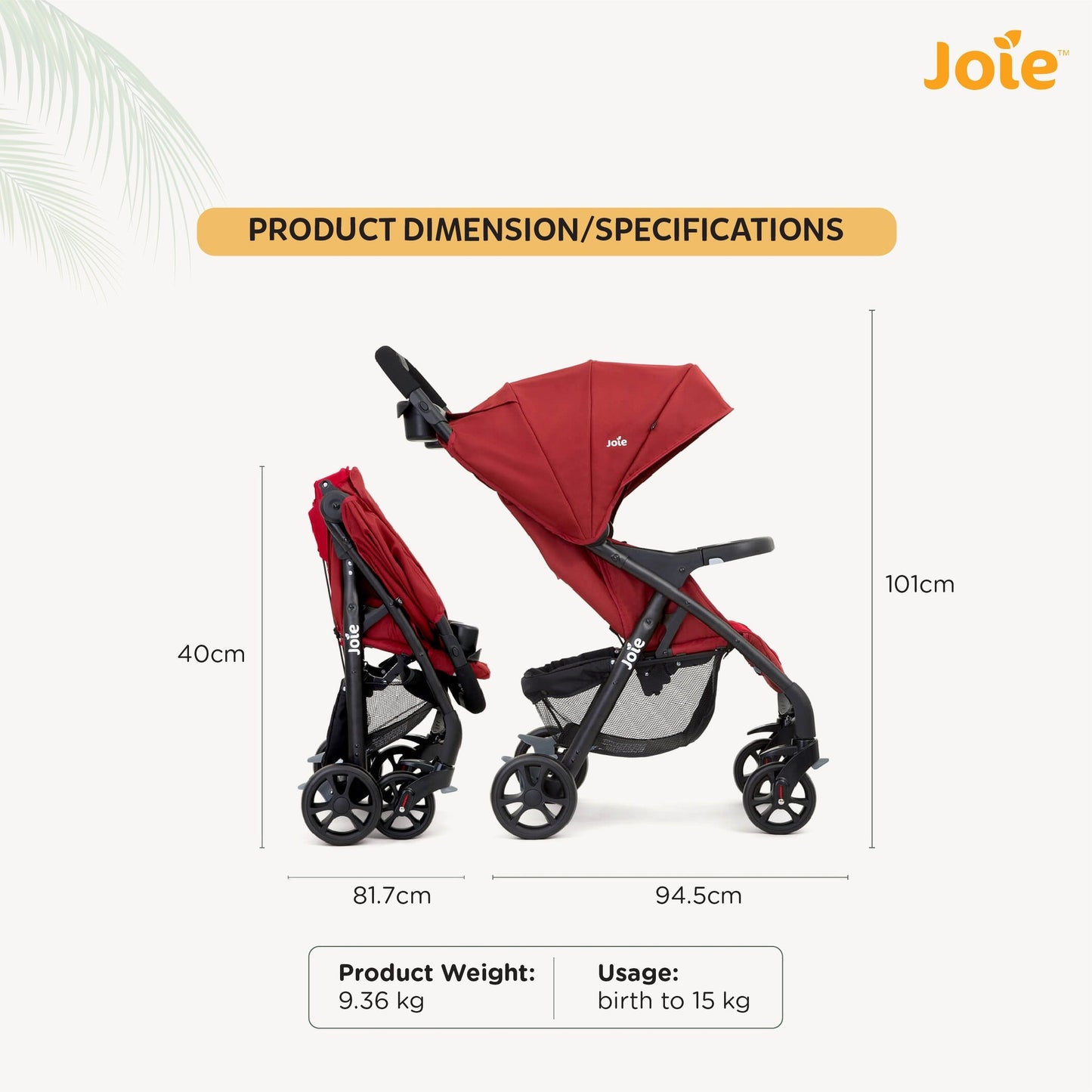 Joie Stroller Muze Lx (Birth to 36 Months) Open Box