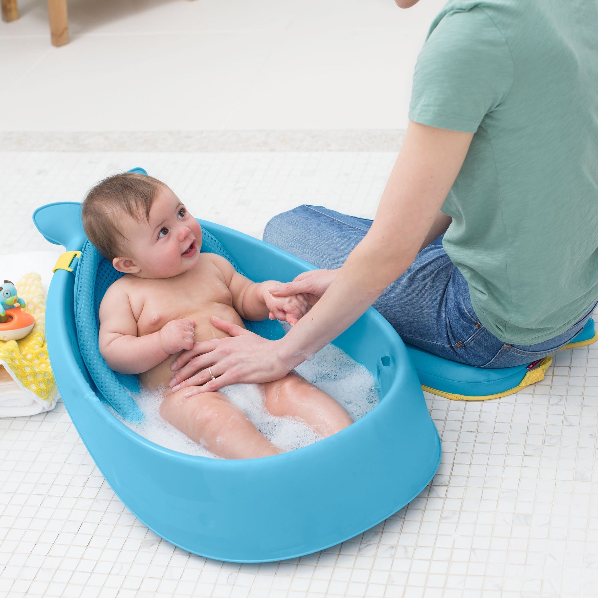 Skip Hop Blue Color Moby Smart Sling 3-Stage Bath Tub || Birth+ to 36months