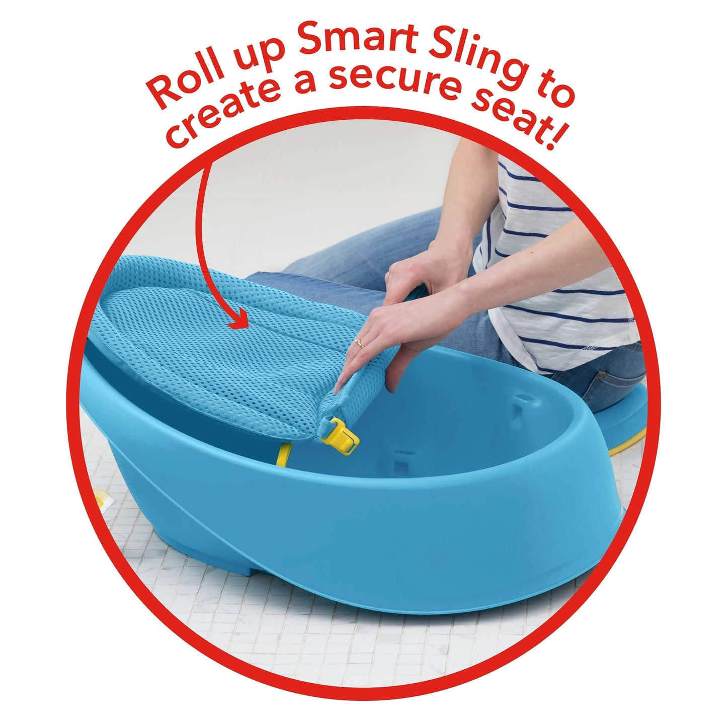 Skip Hop Blue Color Moby Smart Sling 3-Stage Bath Tub || Birth+ to 36months