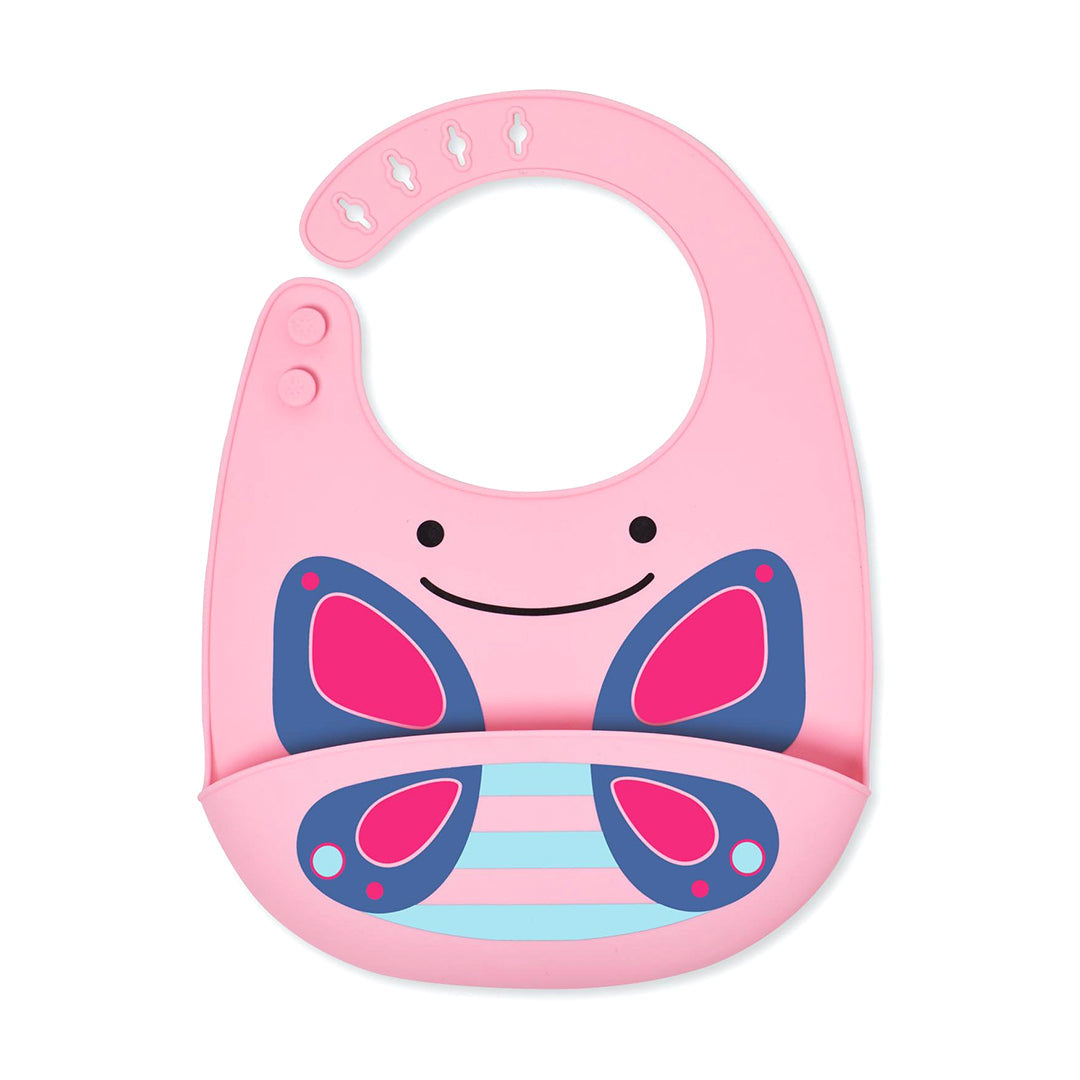 Skip Hop Zoo Fold &amp; Go Silicone Bib Butterfly || 6months to 36months - Toys4All.in