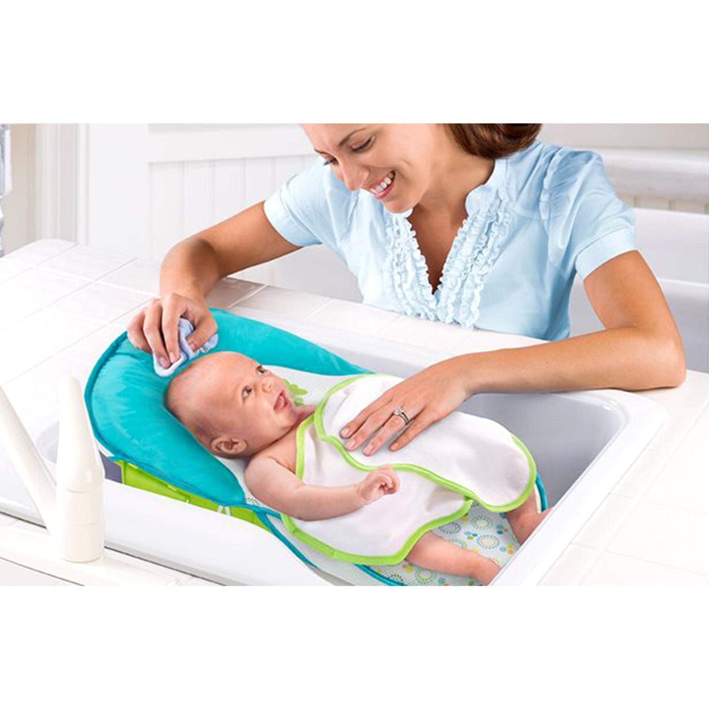 Summer Infant Folding Bath Sling With Warming Wings Green || Birth+ to 9months || Distress Box - Toys4All.in
