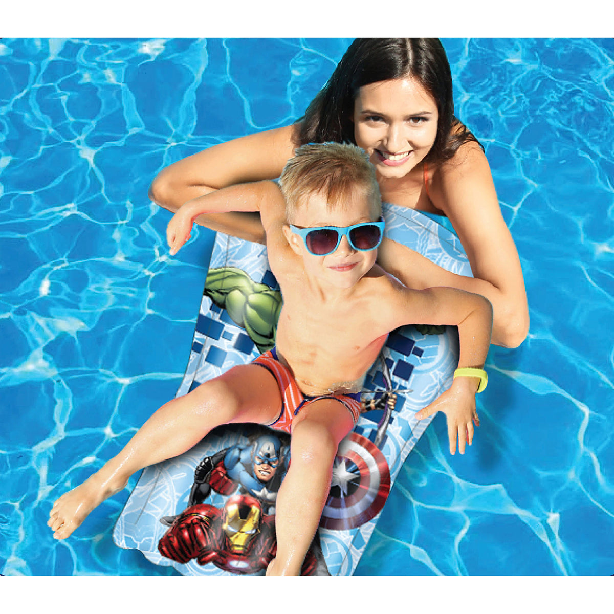 Marvel Avengers Inflatable Surf Board, Lightweight Portable Boogie Boards with Handles Soft Surfboards for Learning to Swim, Pool Floating, Swimming Floats || 3-8 Years - Toys4All.in