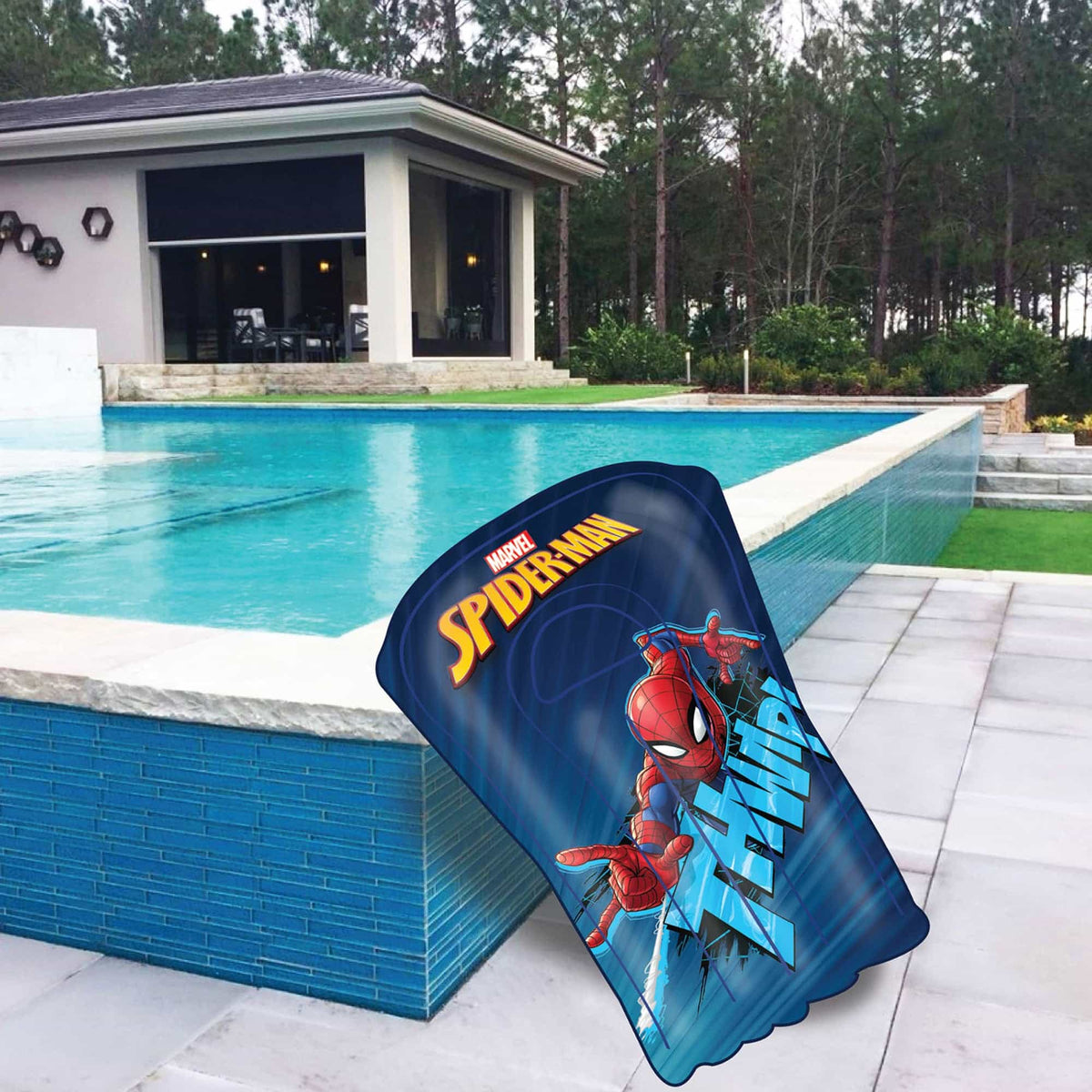 Marvel Spiderman Inflatable Surf Board, Lightweight Portable Boogie Boards with Handles Soft Surfboards for Learning to Swim, Pool Floating, Swimming Floats (Official Marvel Products) - Toys4