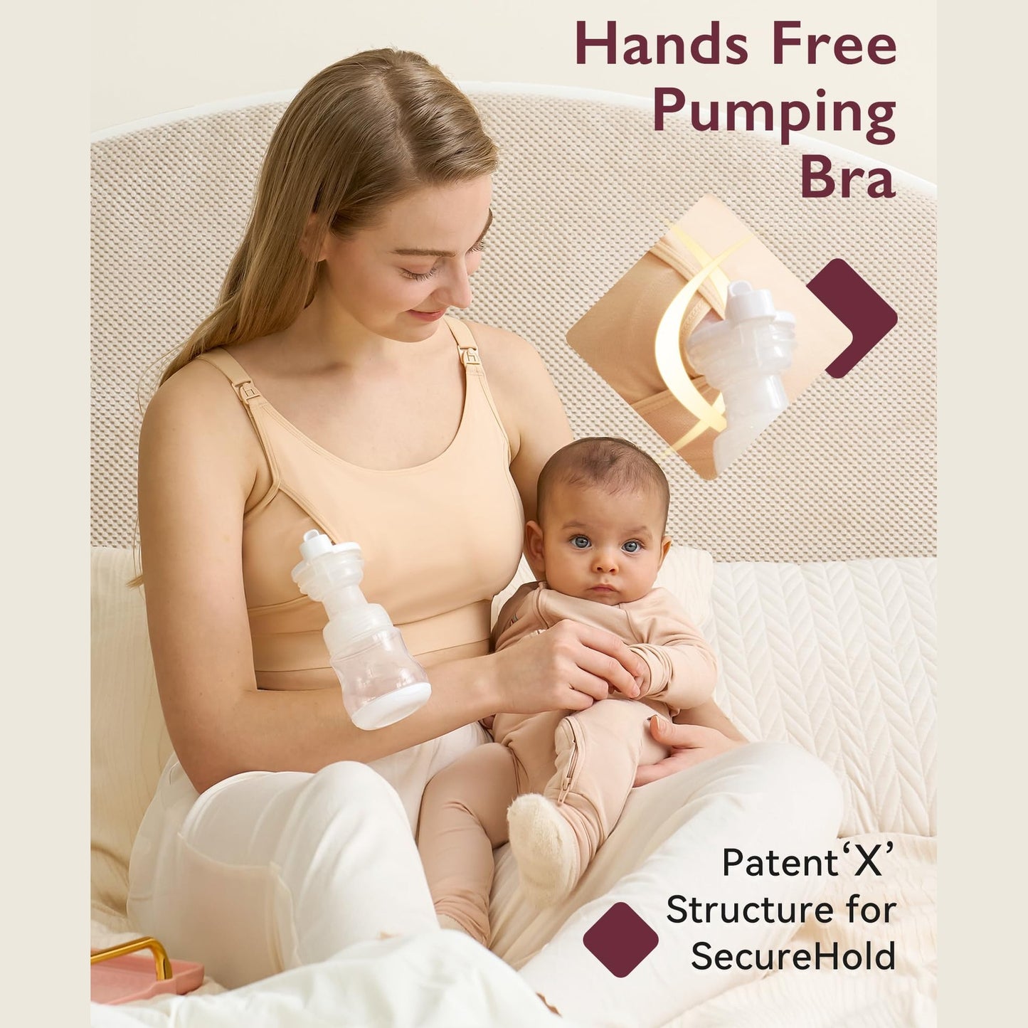 Momcozy Maternity Accessory YN08-Hands-Free Pumping Bra - Skin
