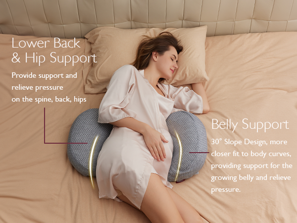 Momcozy Maternity Accessory Portable Maternity Pillow Grey