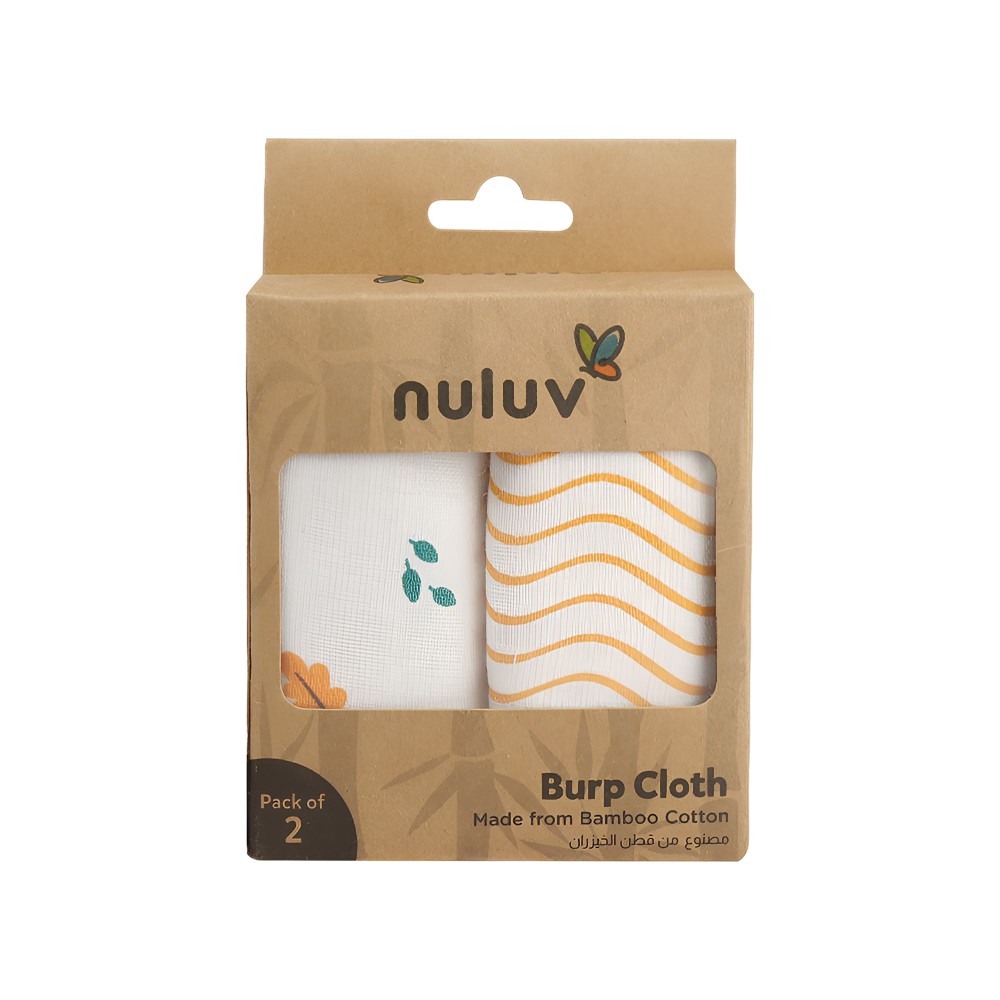 Nuluv Burp Cloth (0 to 6 Months) White - Pack of 2